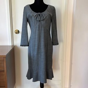 Sunny Choi Grey Fitted Wool Dress Sz 6 EUC